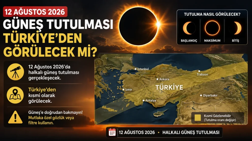 12 Ağustos 2026 Güneş Tutulması Türkiye’den Görülecek Mi? TÜBİTAK Saat Verdi!